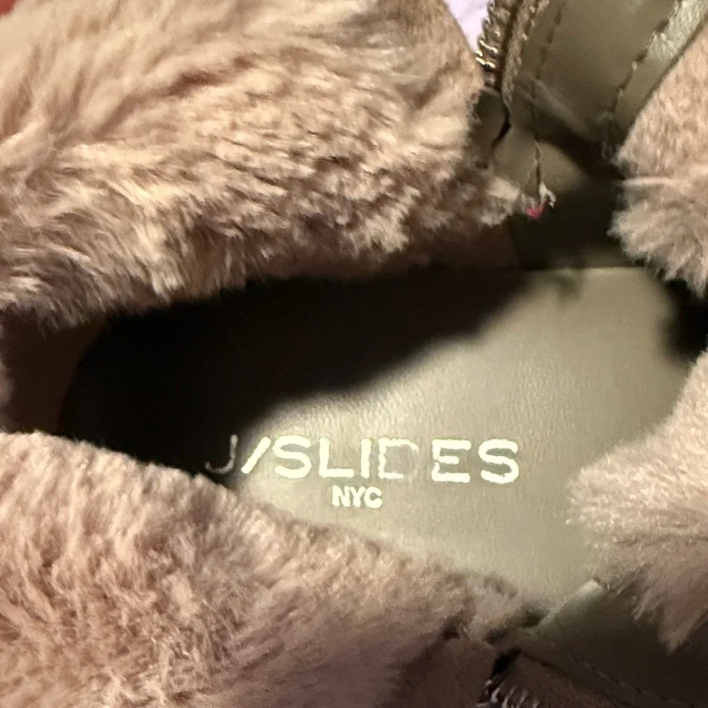 J/Slides Tristan faux fur-lined waterproof suede sneaker boot, Size 7.5